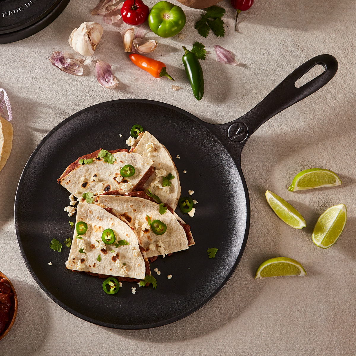 10.5-Inch Cast Iron Comal Griddle and Crepe Pan