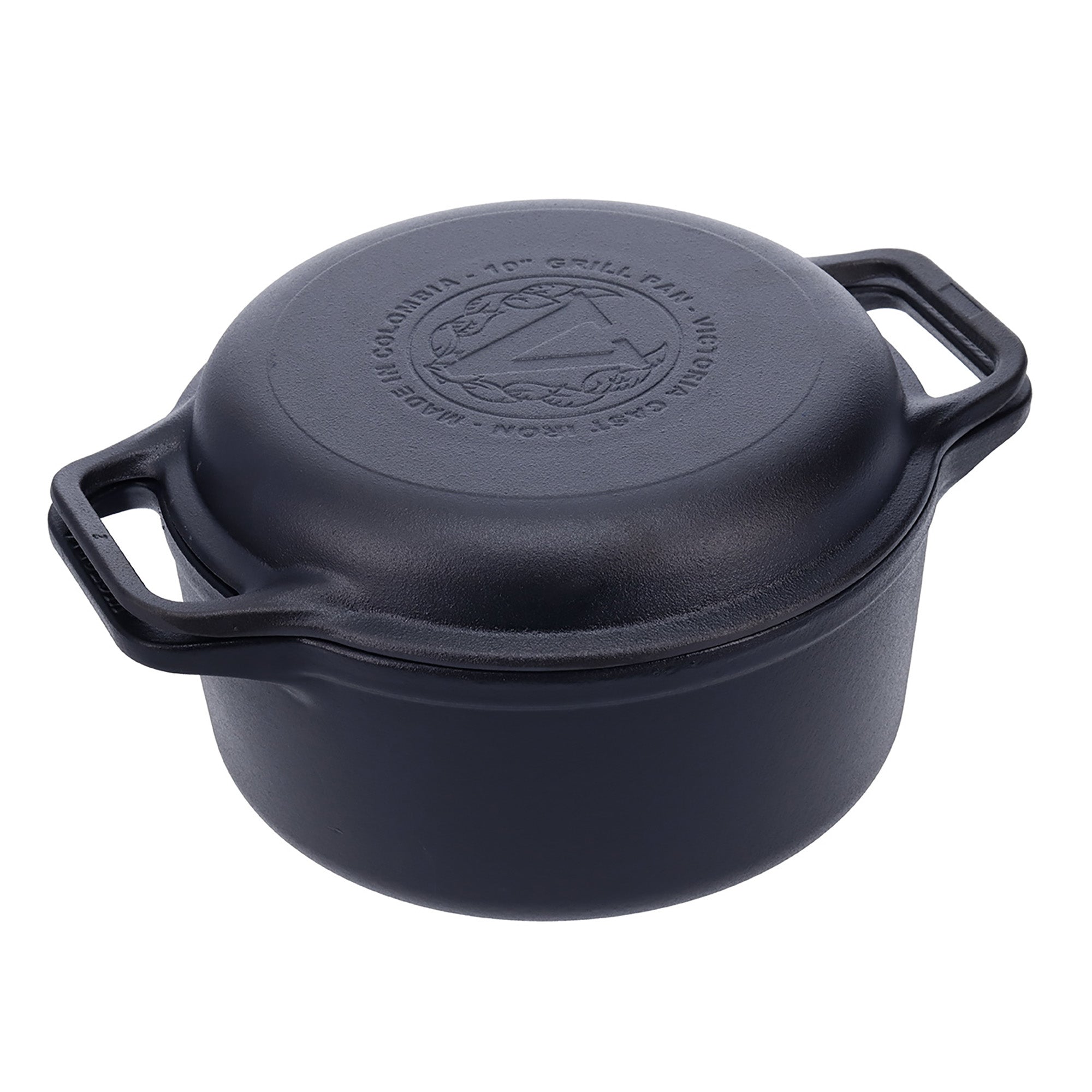 Victoria Combo Cooker cast iron pot-frying pan set 2 pieces