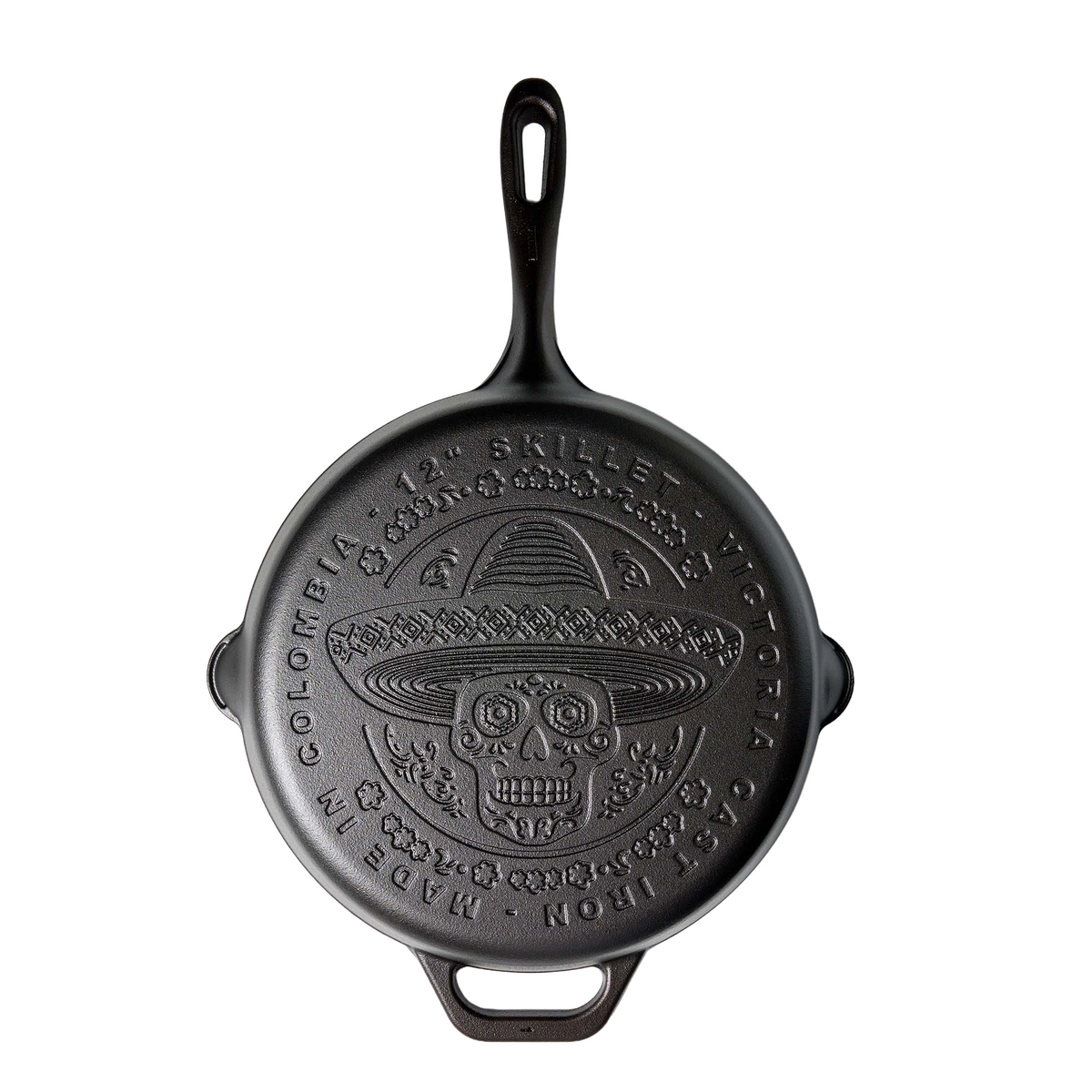 12-Inch Day of Dead Calaca Cast Iron Skillet