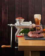 Cast Iron Tinned Meat Grinder #10 with Table Clamp