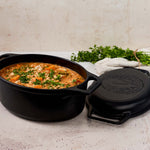 6-Quart Cast Iron Oval Dutch Oven Combo – Bread Baker & Skillet Set