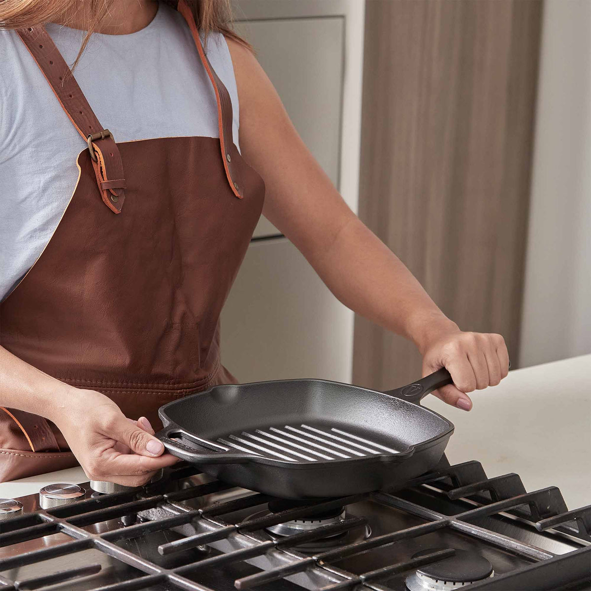 Square Cast Iron Grill Pan 10in x 10in