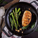 10-Inch Cast Iron Round Grill Pan with Double Loop Handles