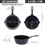 2 Qt Cast Iron Saucepan