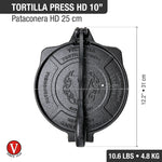 Victoria 10-Inch Tortilla Press, HD Spherrous Iron
