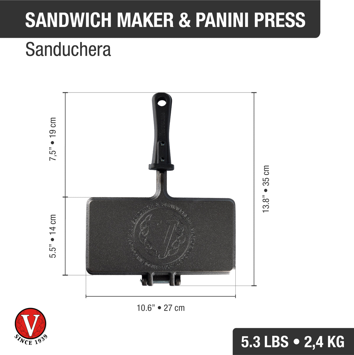 Panini & Sandwich Maker Cast Iron