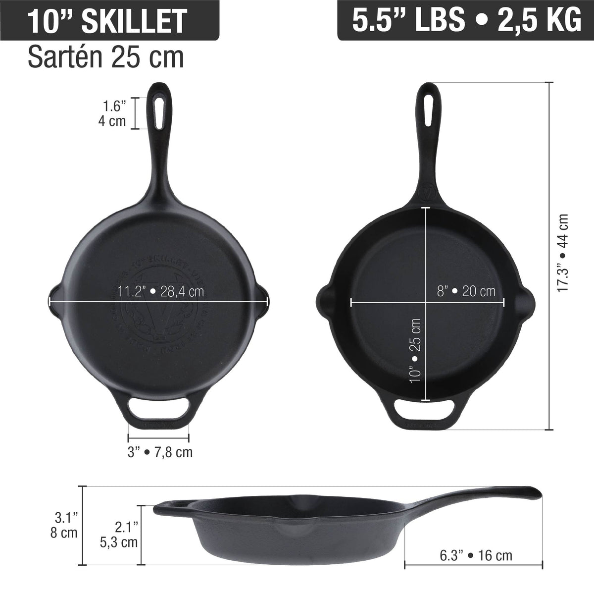10"-Inch Cast Iron Skillet