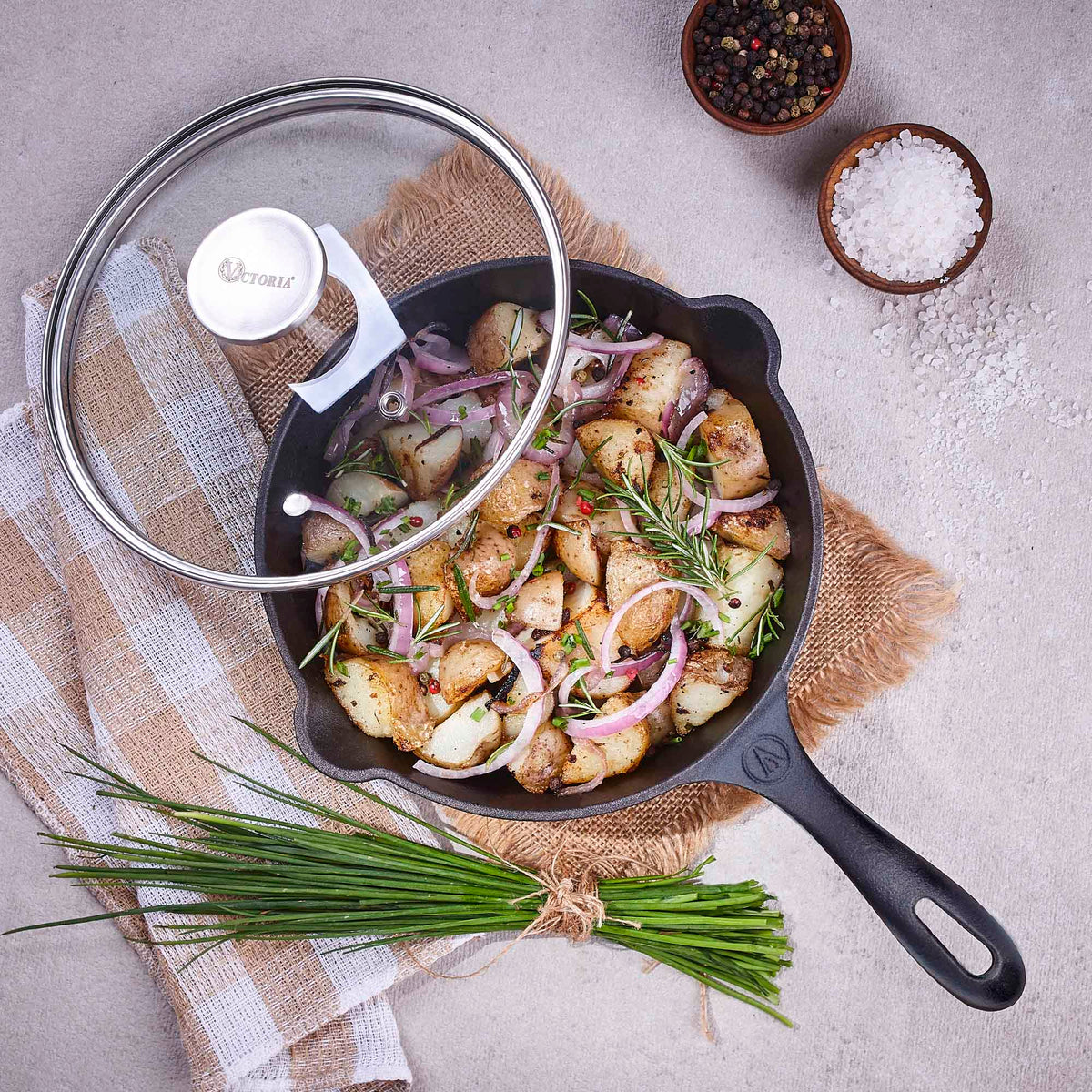 Glass Lid with Stainless Steel Knob for 8" Skillet