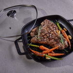 Glass Lid with Stainless Steel Knob for 10" Grill Pan