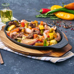 11.5-Inch Oval Sizzle Pan and Serving Plate Cast Iron