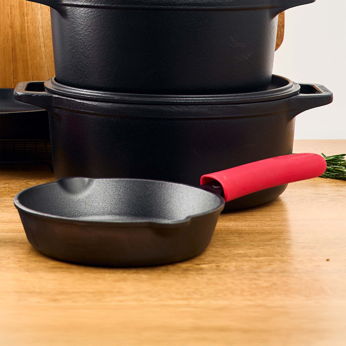 Small Red Silicone Handle Cover – Fits 6” to 8”