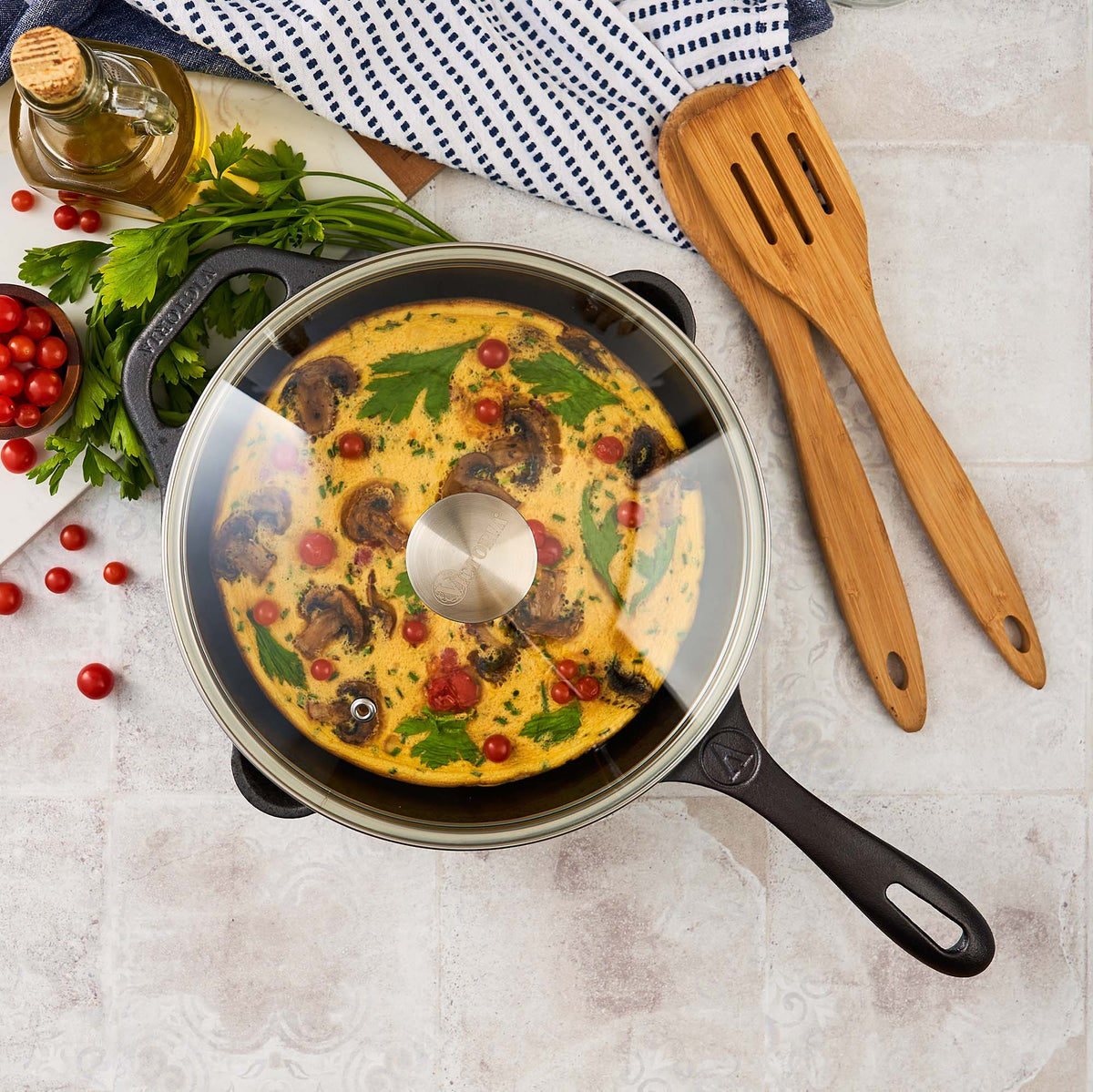 Glass Lid with Stainless Steel Knob for 10" Skillet