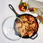 Glass Lid with Stainless Steel Knob for 12" Skillet