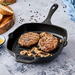 Square Cast Iron Grill Pan 10in x 10in