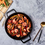 10-Inch Cast Iron Round Grill Pan with Double Loop Handles