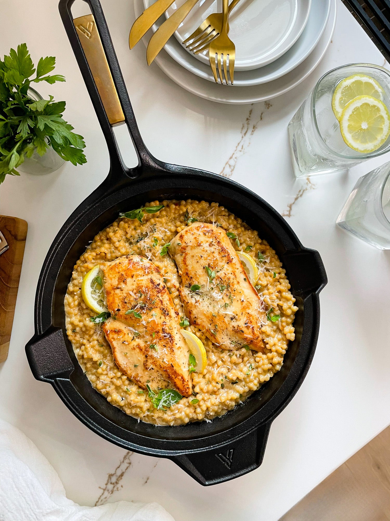 Chicken Victoria Creamy Garlic Lemon Couscous with Chicken– Victoria Cookware