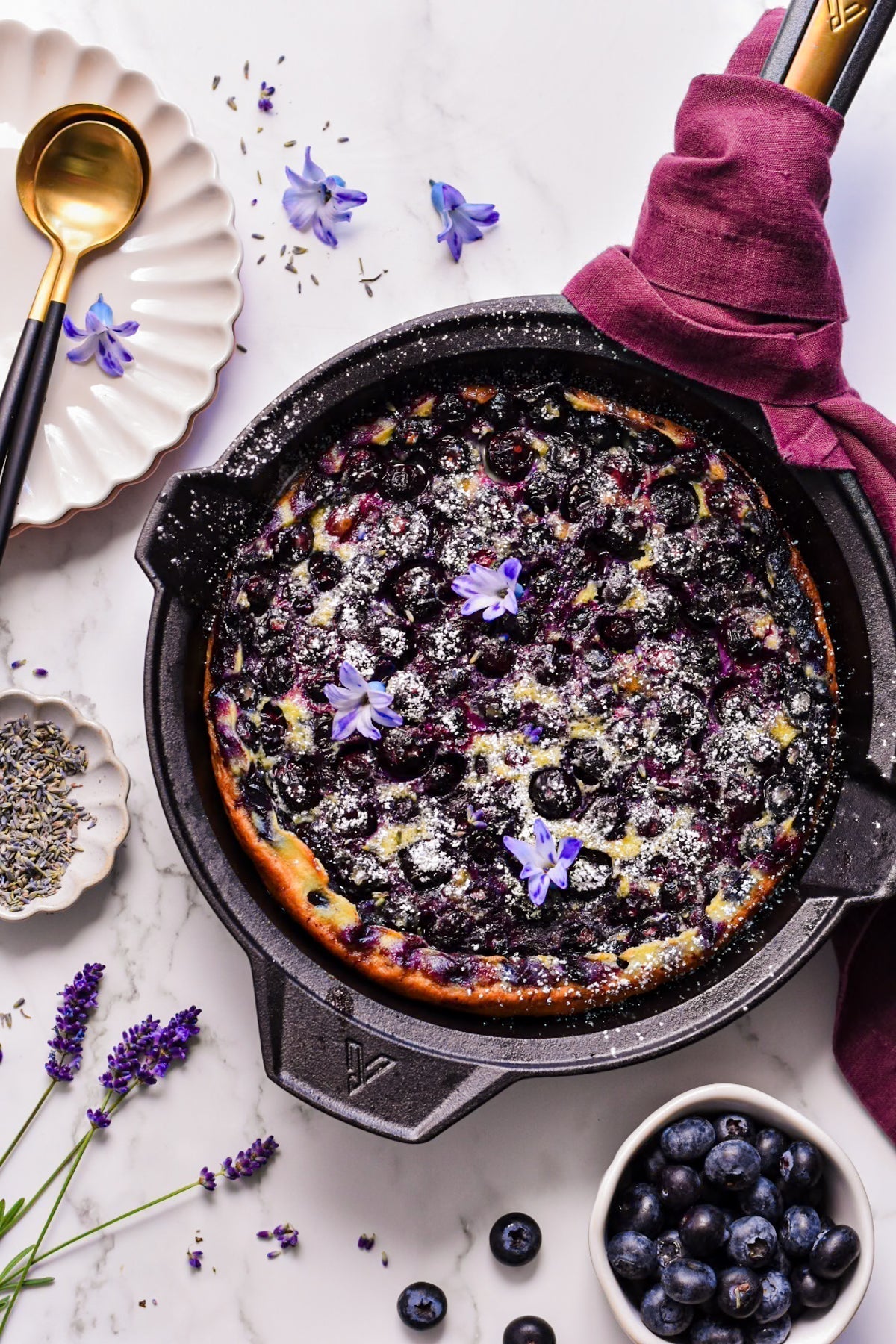 Lavender Blueberry Clafoutis