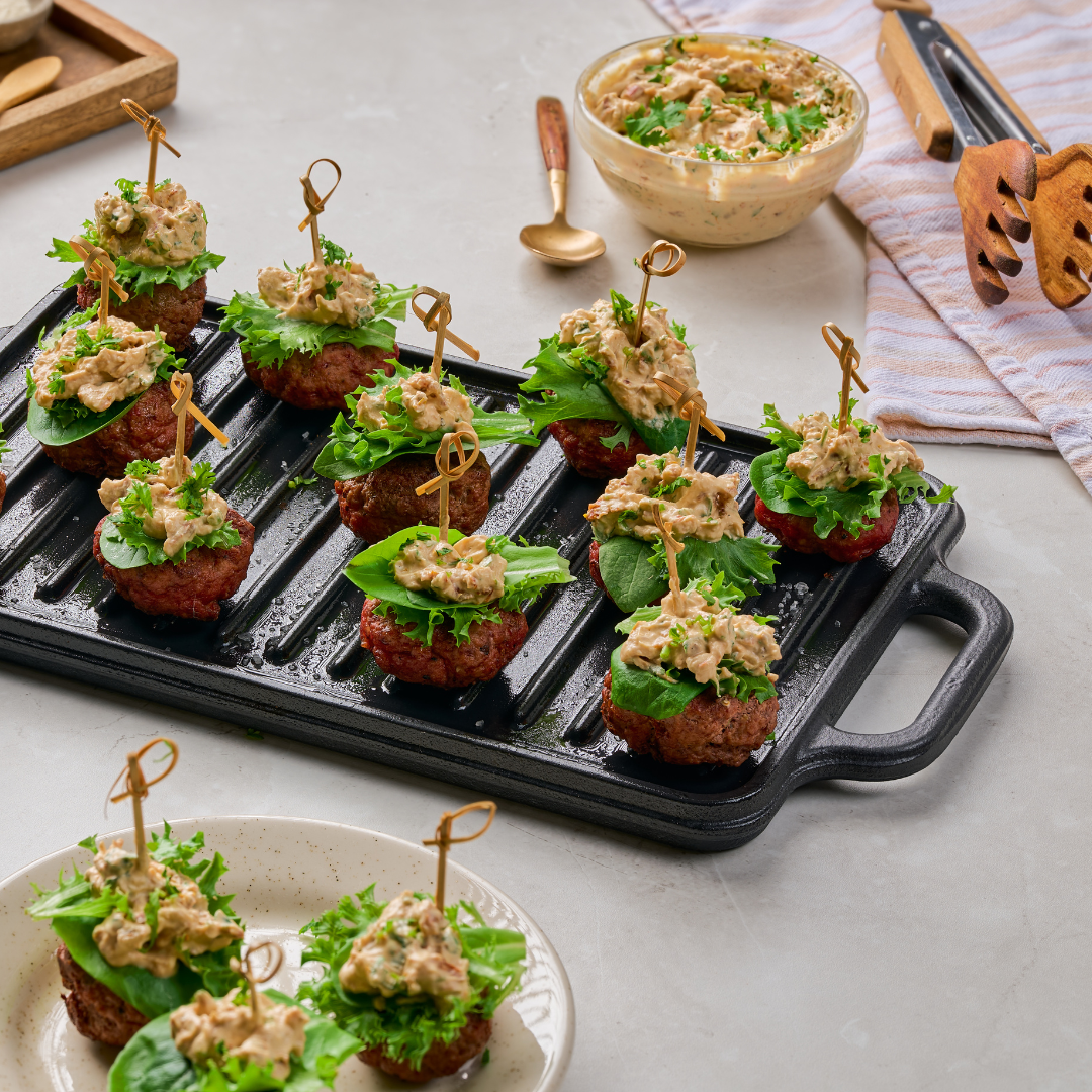 Grilled Burger Bites with Cream Cheese
