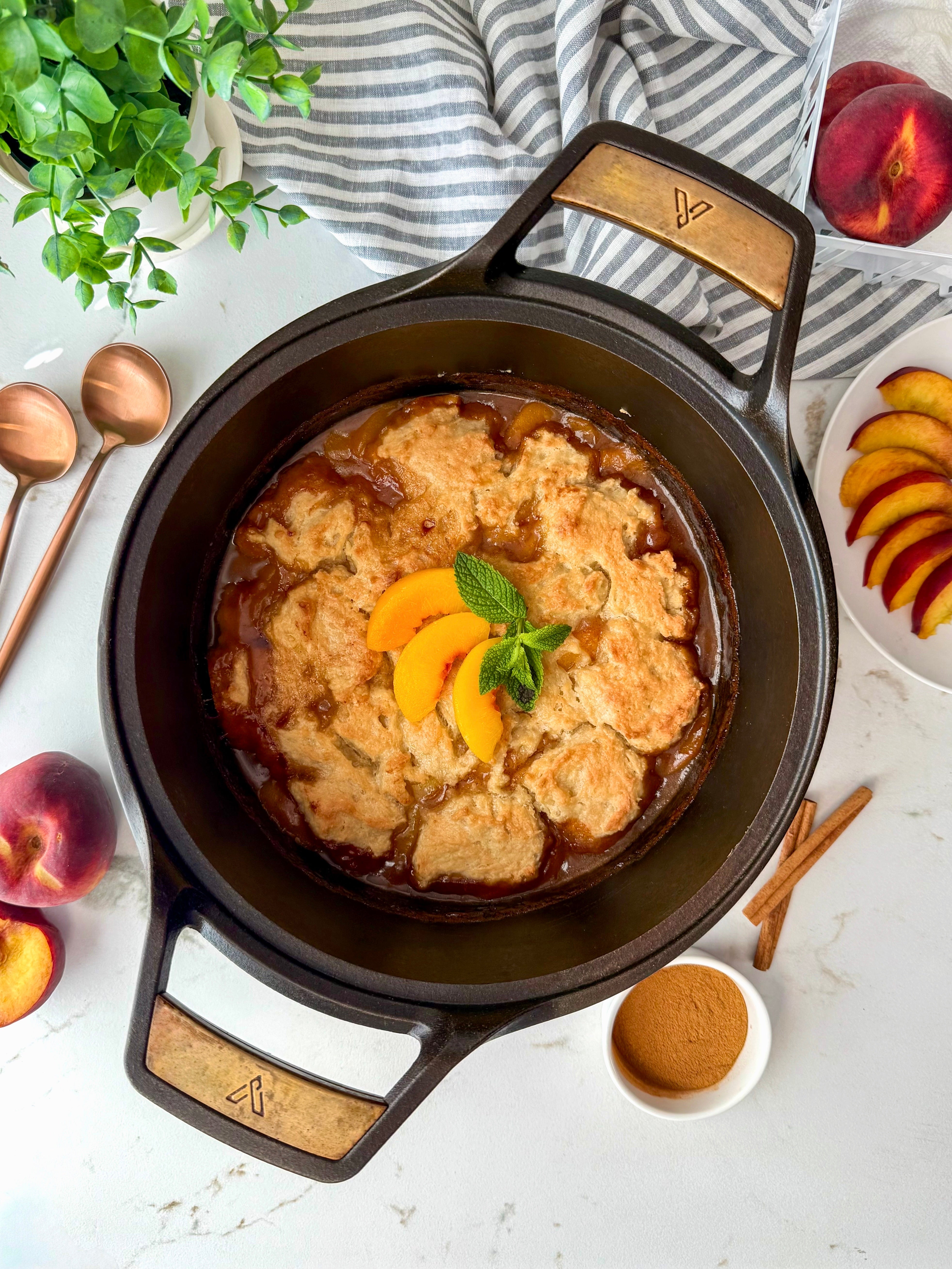 Dutch Oven Peach Cobbler