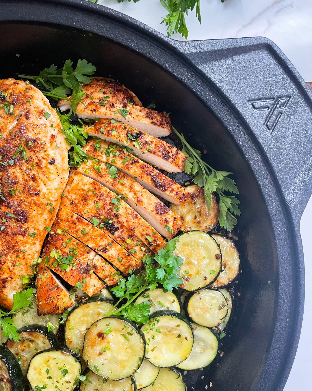 Cast Iron Grilled Chicken & Zucchini