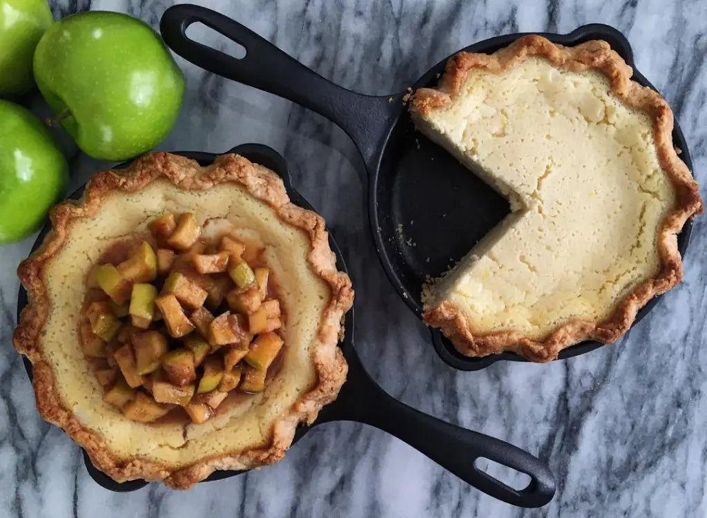 Buttermilk Pie w/ Whiskey Apple Compote by @justinbsamson