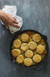 Chicken Pot Pie Cobbler with Chive Biscuits