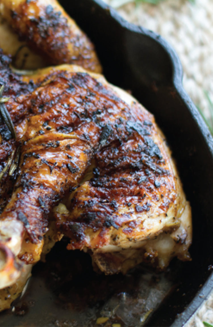 Rosemary Garlic Brick Chicken