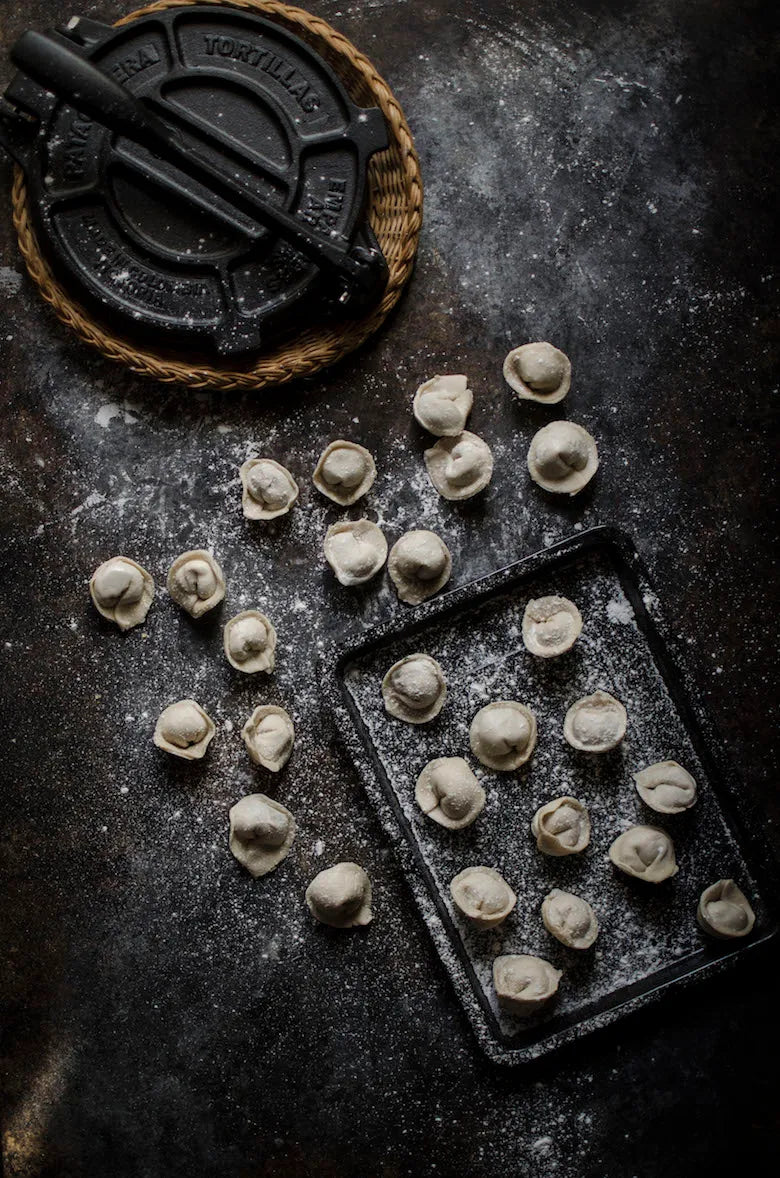 How to make Dumpling Wraps with a Tortilla Press by @limeandcilantro