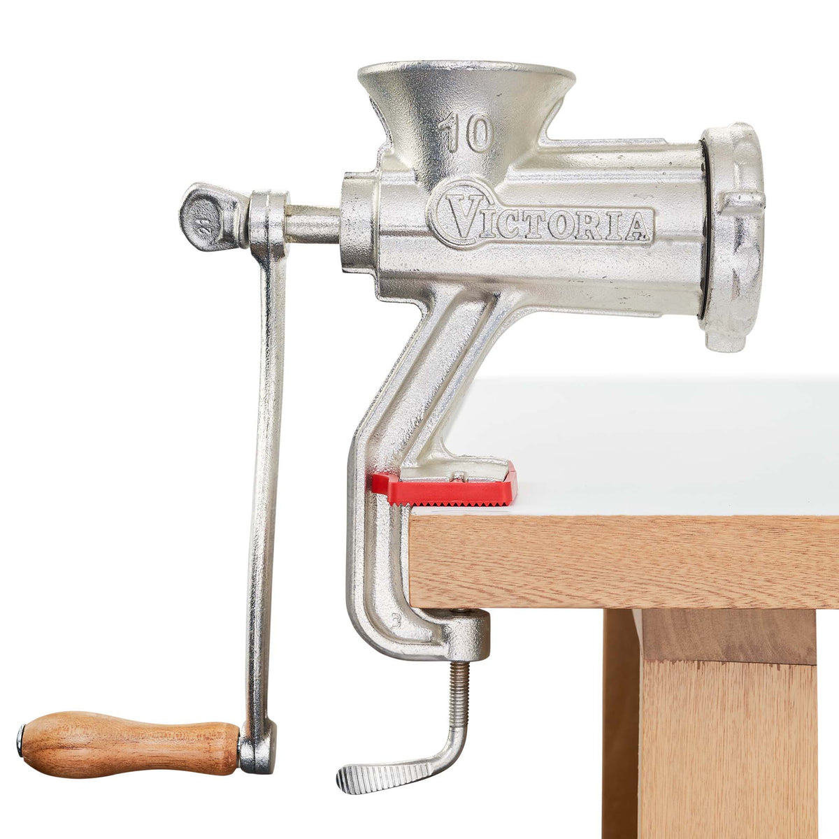 Cast Iron Tinned Meat Grinder #10 with Table Clamp