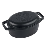6-Quart Cast Iron Oval Dutch Oven Combo – Bread Baker & Skillet Set