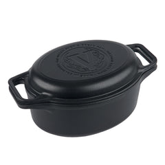 6-Quart Cast Iron Oval Dutch Oven Combo – Bread Baker & Skillet Set