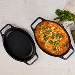 6-Quart Cast Iron Oval Dutch Oven Combo – Bread Baker & Skillet Set
