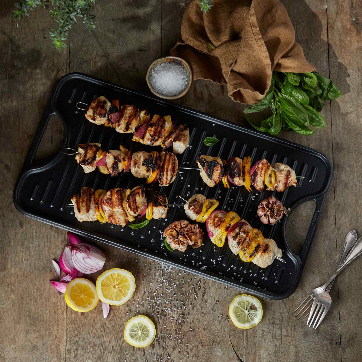Rectangular Cast Iron Reversible Griddle – 18.5” x 10”