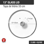 Glass Lid with Stainless Steel Knob for 13" Skillet