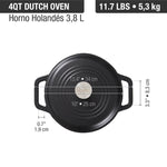 4 QT Cast Iron Dutch Oven with Lid