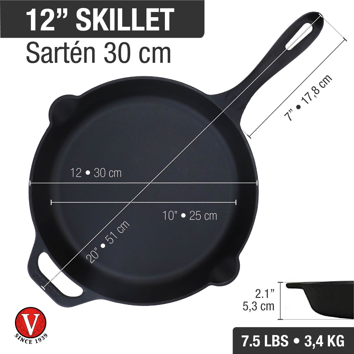 12-Inch Cast Iron Skillet Jaguar