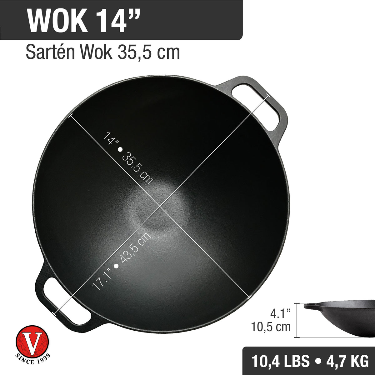 Cast Iron 14-Inch Wok
