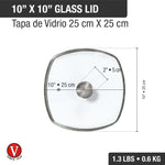 Glass Lid with Stainless Steel Knob for 10" Grill Pan