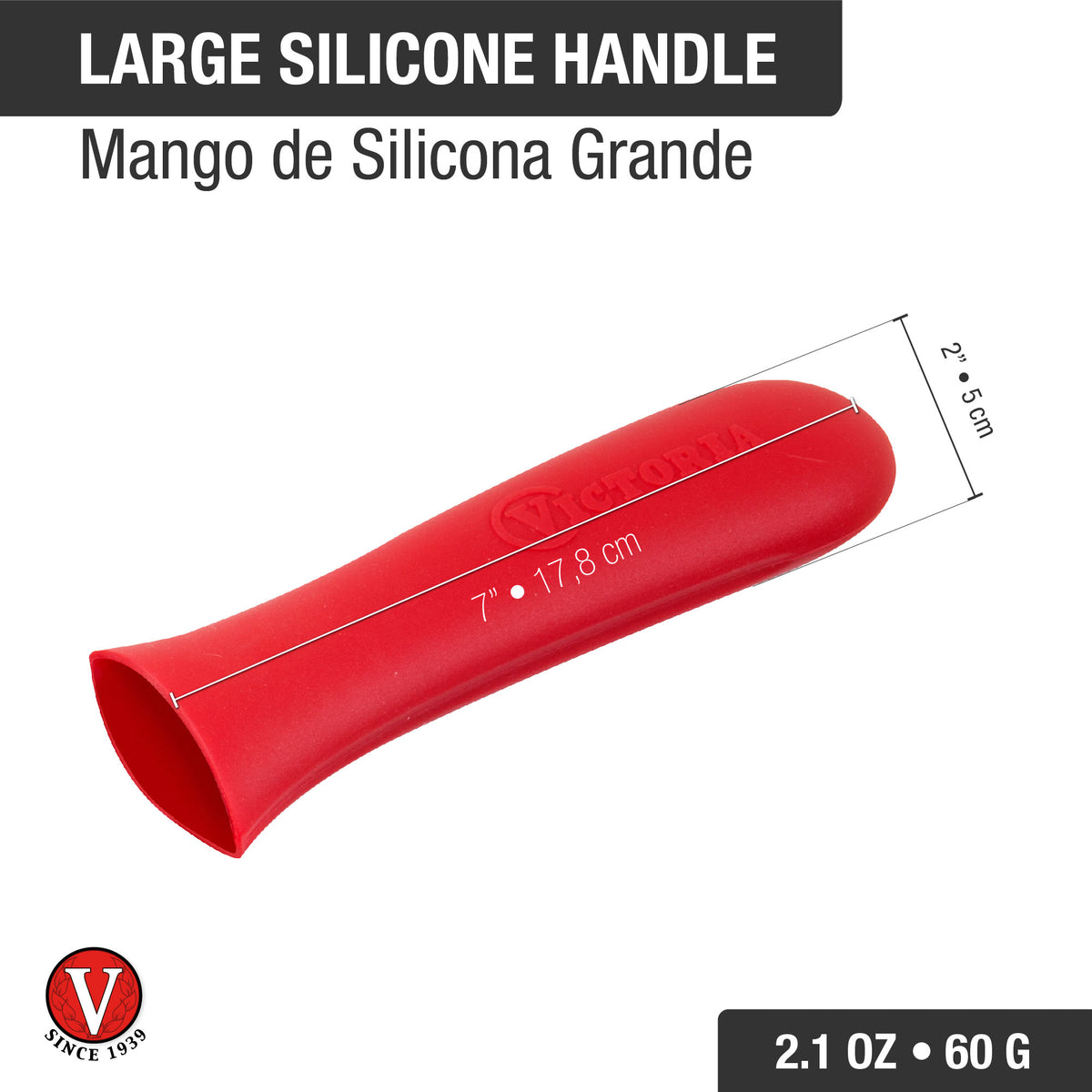 Large Red Silicone Handle Cover – Fits 10” to 12”