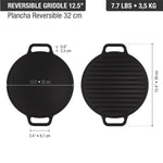 12.5-Inch Round Cast Iron Reversible Grill & Griddle
