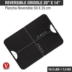 Rectangular Cast Iron Reversible Griddle – 20"x14" Extra Large