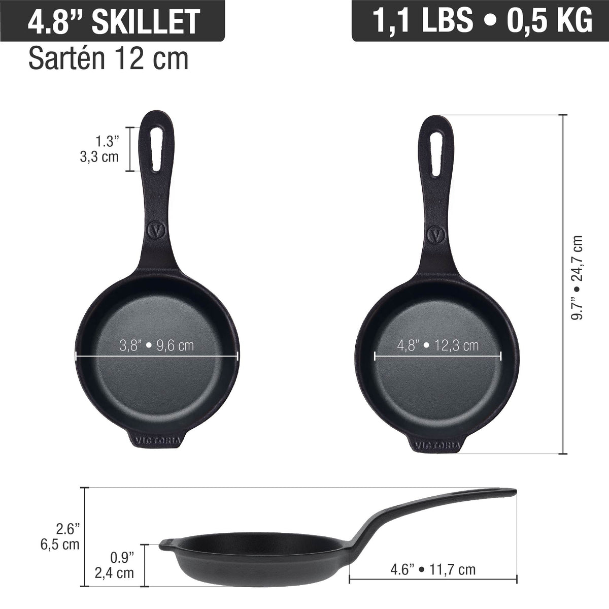 4-Inch Mini Cast Iron Skillet Provoletera