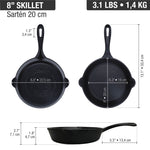8"-Inch Cast Iron Skillet