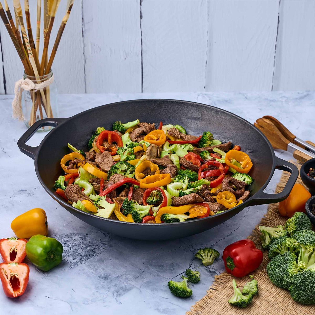 Cast Iron 14-Inch Wok
