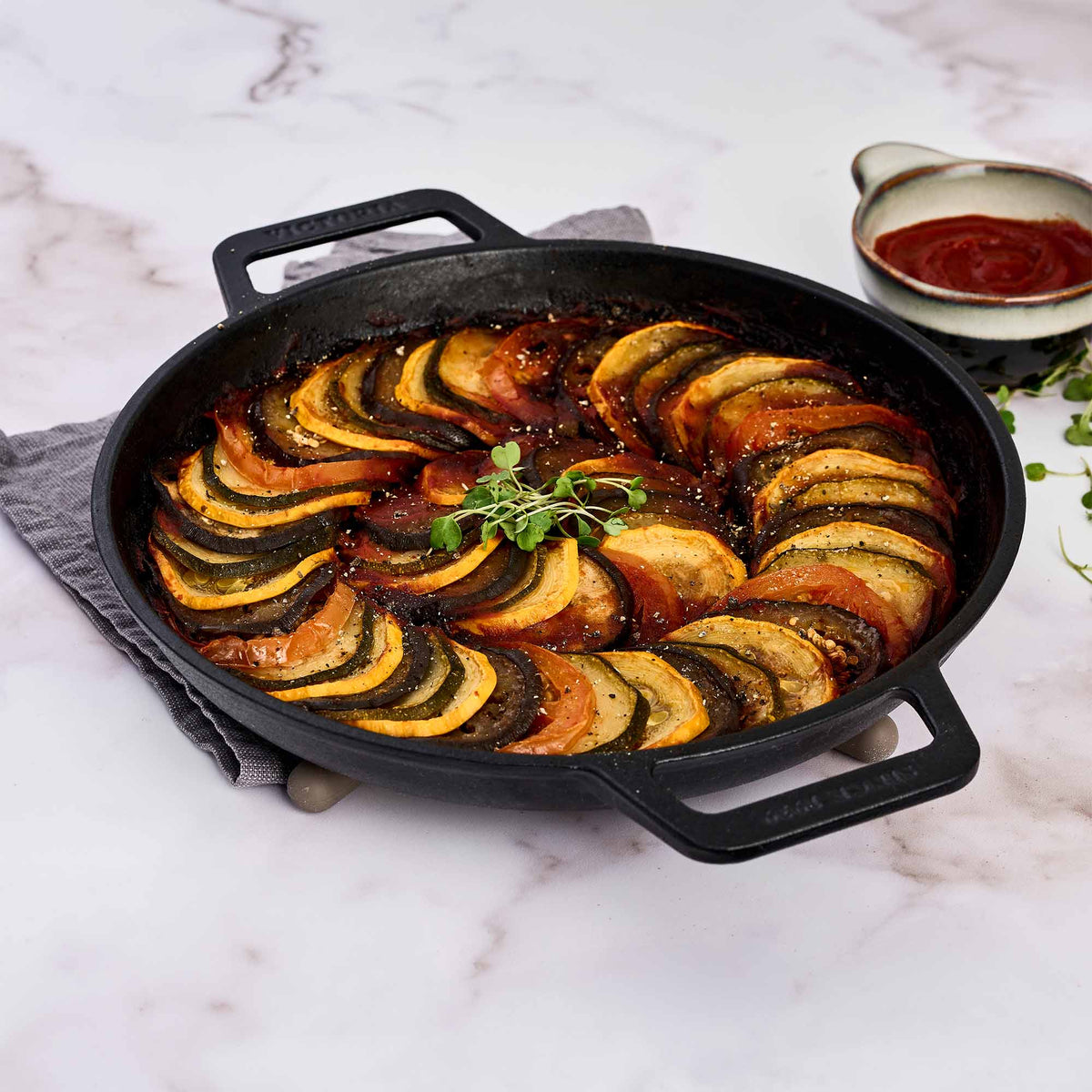 10-Inch Cast Iron Round Skillet with Double Loop Handles