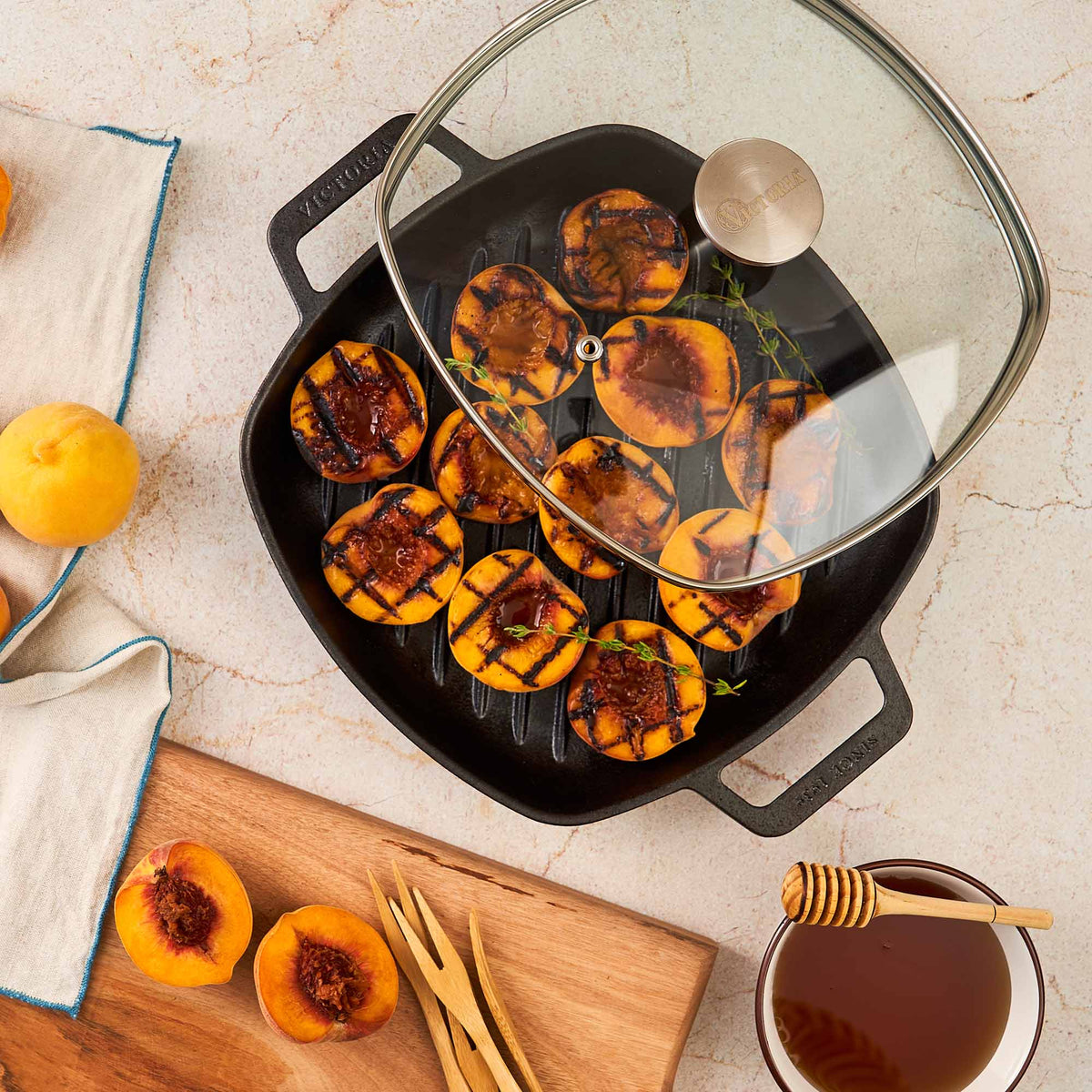 Glass Lid with Stainless Steel Knob for 10" Grill Pan