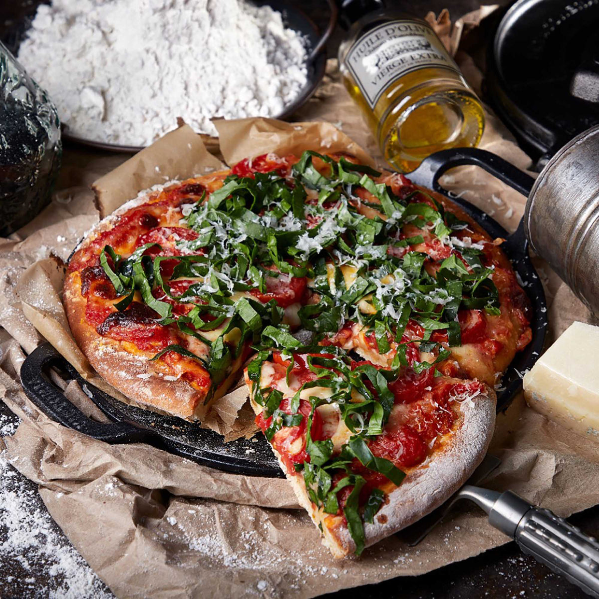 10-Inch Cast Iron Comal & Pizza Pan with Dual Loop Handles